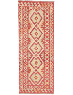 Rug Kilim Afghanistan 70x190 Red Cream Light Bl