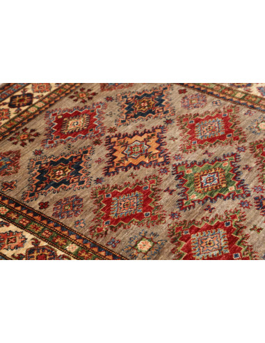 Tappeto Kazak Fine Pakistan 126x184 Grigio Taup