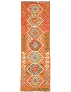 Tappeto Kilim Afghanistan 62x195 Arancione Verd
