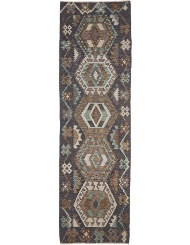 Rug Kilim Afghanistan 85x286 Dark Grey Earthy B