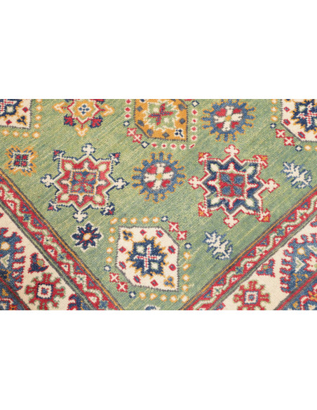 Rug Kazak Afghanistan maroon sky blue 100x149