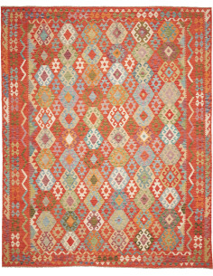 Tappeto Kilim Afghanistan rosso marrone 280x352