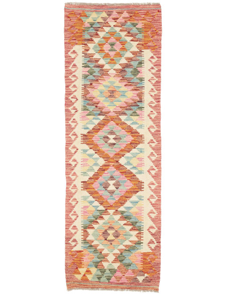 Tappeto Kilim Afghanistan 63x192 Terracotta Cre