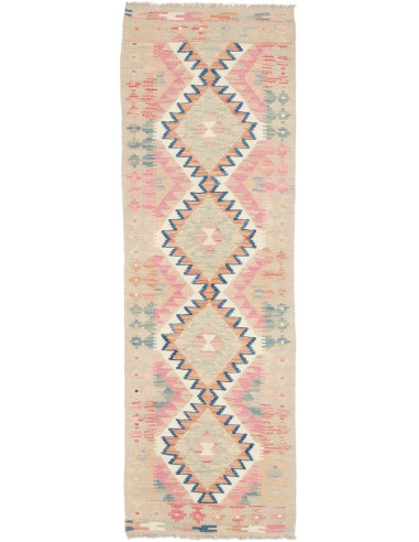Tappeto Kilim Afghanistan 62x189 Beige Rosa Azz