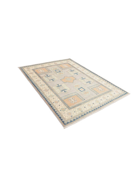 Rug Kazak Afghanistan 150x197 Light Grey Cream
