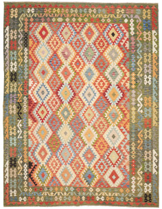 Tappeto Kilim Afghanistan marrone bianco 260x350