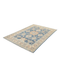 Rug Kazak Afghanistan 140x205 Blue Beige Peach 2