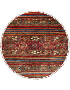 Tappeto Samarkand Pakistan 193x193 Rosso Blu Ma