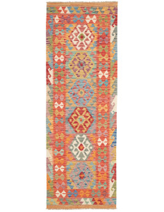 Tappeto Kilim Afghanistan marrone bianco 82x245