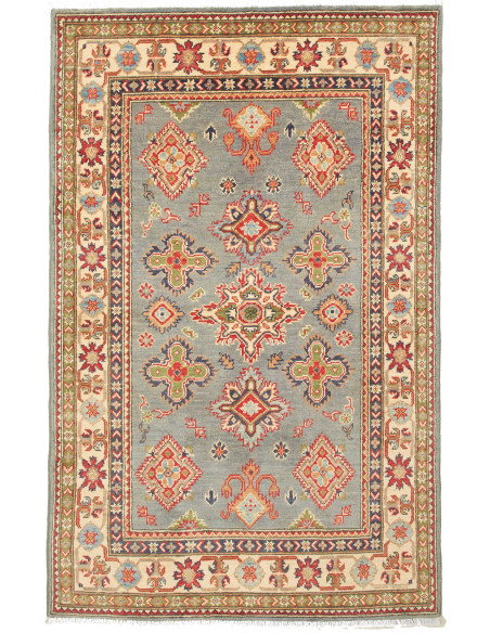 Rug Kazak Afghanistan 116x186 Blue Green Cream