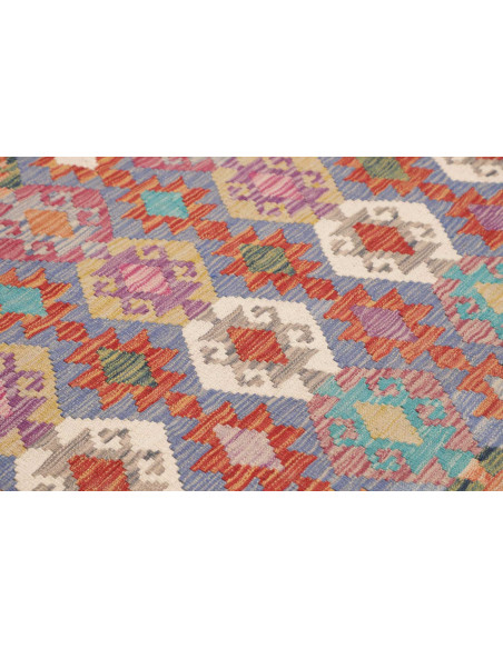 Tappeto Kilim Afghanistan 205x311 Blu Lavanda C
