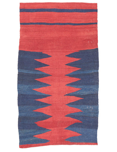 Rug Kilim Vintage Persia 80x141 Brick Red Navy