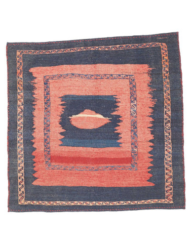 Rug Kilim Vintage Persia 96x95 Dark Blue Coral
