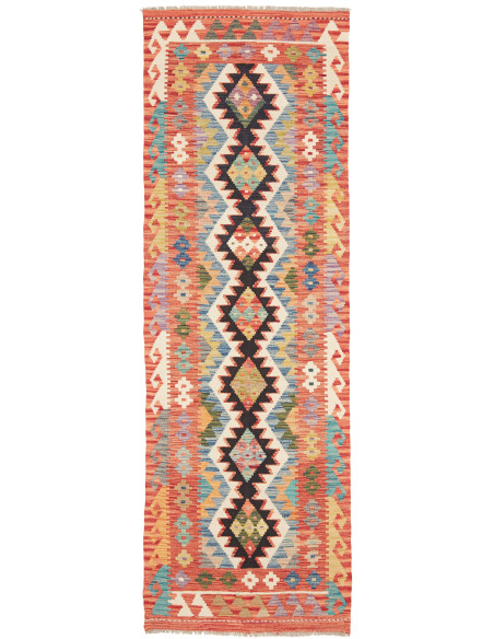 Rug Kilim Afghanistan maroon grey 79x243