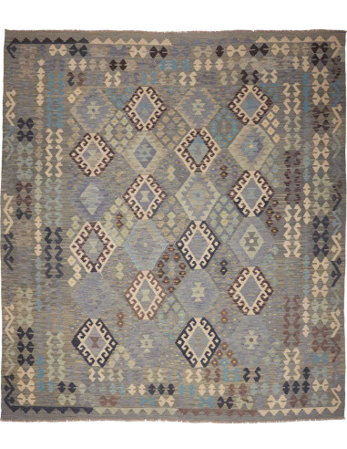 Rug Kilim Afghanistan 257x288 Grey Blue Sky Blu