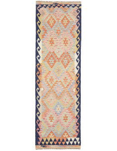 Rug Kilim Afghanistan maroon grey 77x250