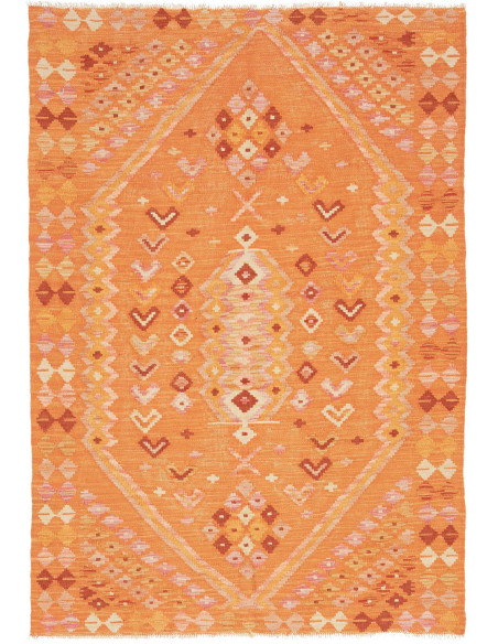 Rug Kilim Afghanistan 105x147 Orange Peach Rose