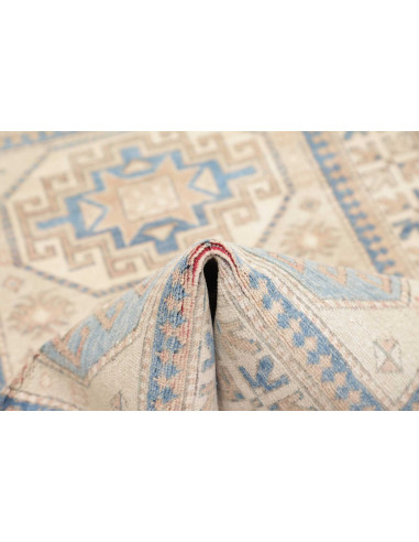 Tappeto Kazak Afghanistan 105x150 Beige Blu