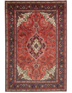 Rug Tabriz Persia maroon yellow 200x293