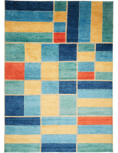 Rug Barjesta Pakistan 202x280 Blue Yellow Turqu
