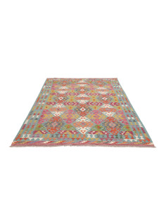 Rug Kilim Afghanistan 165x246 Turquoise Pink Or 2