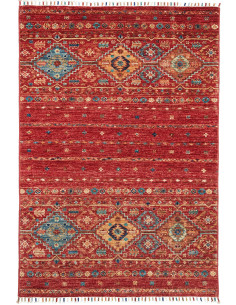 Tappeto Rubin Pakistan 99x145 Rosso Blu Oro Bei