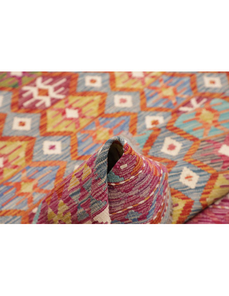 Tappeto Kilim Afghanistan 172x246 Magenta Blu A