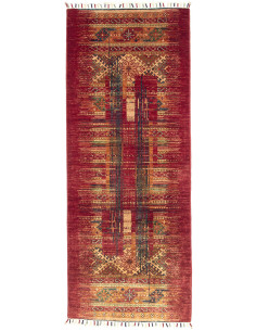 Rug Siva Pakistan 81x204 Bordeaux Red Beige Blu
