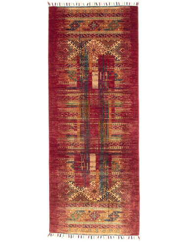 Rug Siva Pakistan 81x204 Bordeaux Red Beige Blu