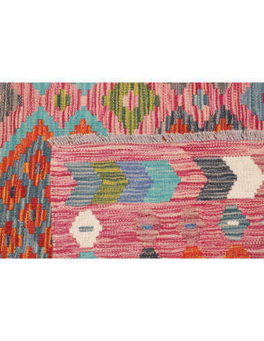 Tappeto Kilim Afghanistan 184x251 Rosa Rosso Tu