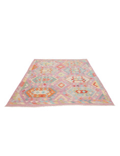 Tappeto Kilim Afghanistan 174x231 Rosa Pastello 2