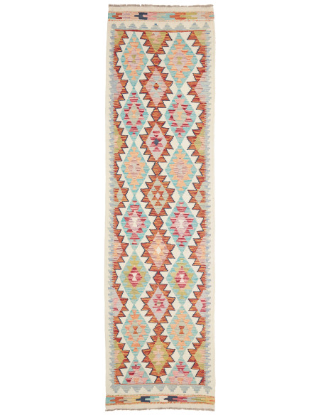 Tappeto Kilim Afghanistan beige arancione 80x296