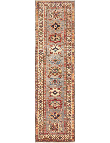 Tappeto Kazak Fine Pakistan 83x291 Grigio Blu R