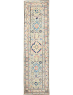 Tappeto Kazak Afghanistan 81x309 Beige Blu Cora