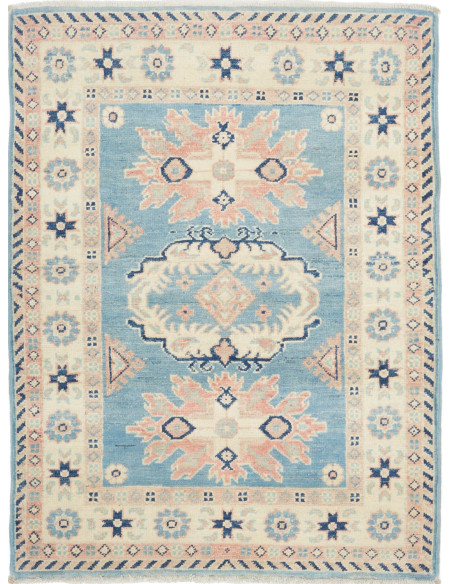 Rug Kazak Afghanistan 84x110 Light Blue Cream L