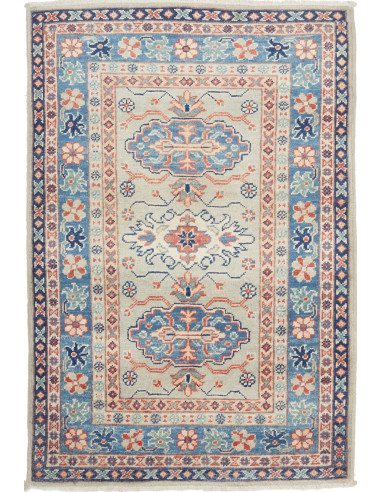 Tappeto Kazak Afghanistan 79x118 Grigioblu Ciel