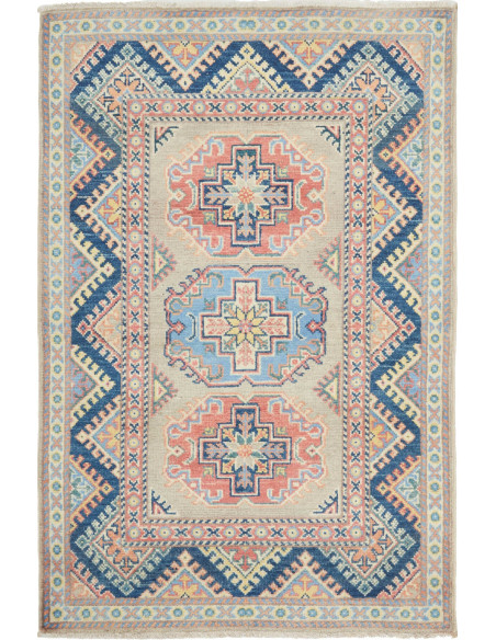 Tappeto Kazak Afghanistan 86x130 Beige Grigio C