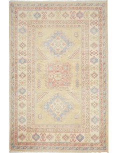 Rug Kazak Afghanistan 98x147 Yellow Beige Light