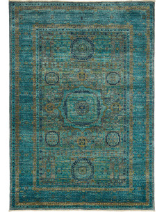 Tappeto Mamlouk Pakistan 123x179 Turchese Oro B