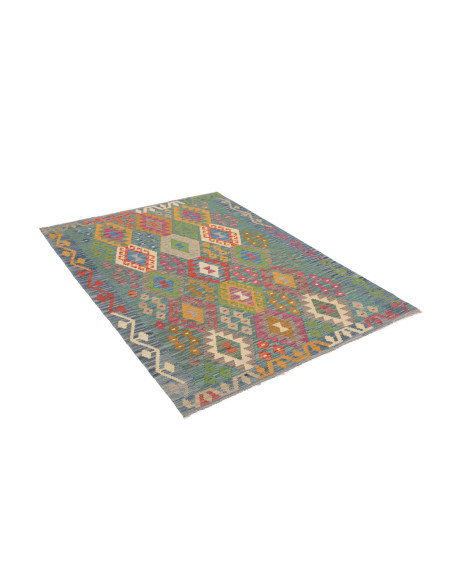 Hand Made Rug Kilim Afghanistan 127x173 Blue Gr