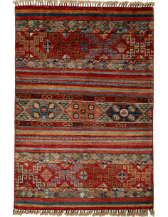 Tappeto Samarkand Pakistan 99x148 Rosso Bordeau