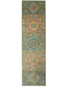 Rug Mamlouk Pakistan 80x290 Teal Terracotta Gol