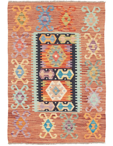 Tappeto Kilim Afghanistan marrone 100x144
