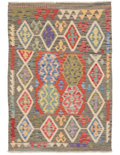 Tappeto Kilim Afghanistan marrone bianco 101x146