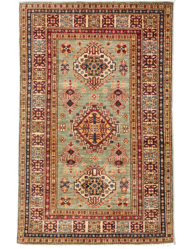 Rug Kazak Fine Pakistan 100x155 Sage Green Burg