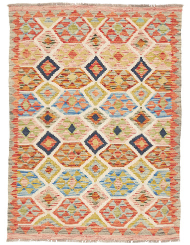 Rug Kilim Afghanistan maroon grey 99x135