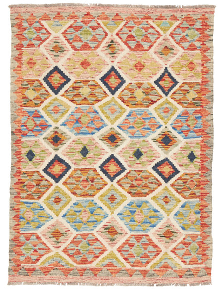 Rug Kilim Afghanistan maroon grey 99x135