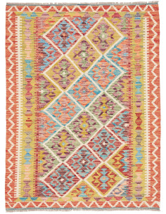 Rug Kilim Afghanistan maroon sky blue 102x140
