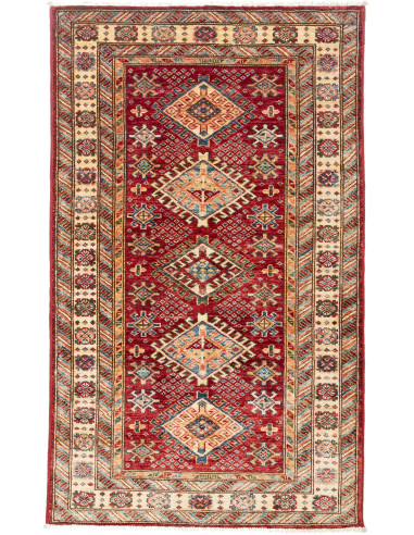 Rug Kazak Fine Pakistan 94x151 Red Cream Blue O