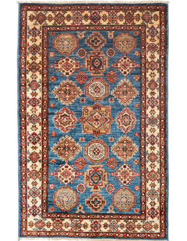 Tappeto Kazak Fine Pakistan 96x147 Blu Rosso Cr